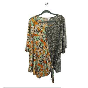 Cato Floral Boho Top 22 Orange Polka Dot Western Tropical Resort Classic Resort